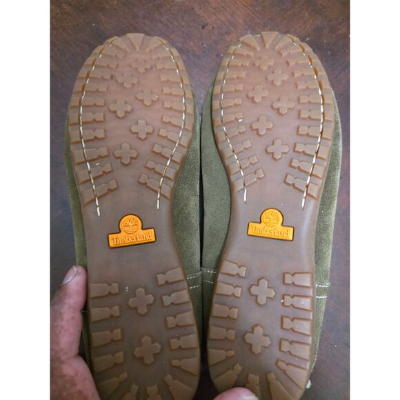Timberland Women's Green Suede Slip-On Loafers Studded Strap Accents Size 8.5 - Picture 9 of 11